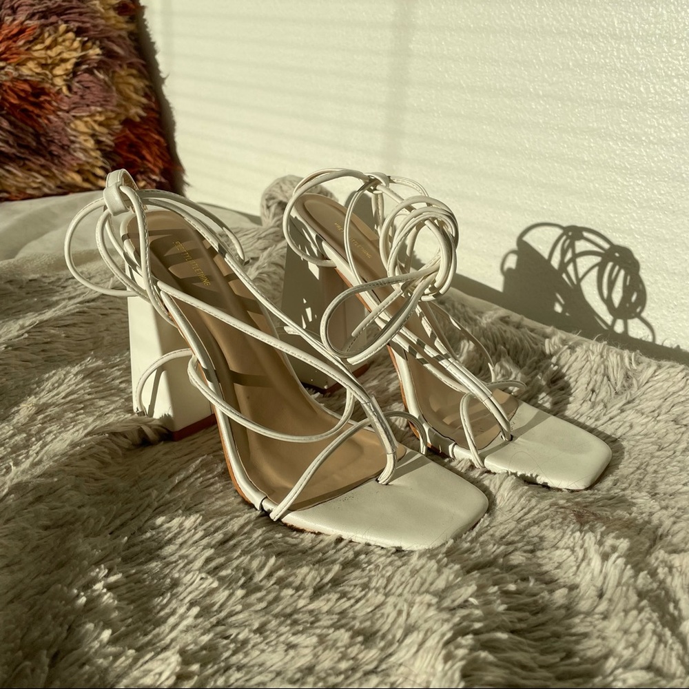 PLT Lace-Up Strappy Heels